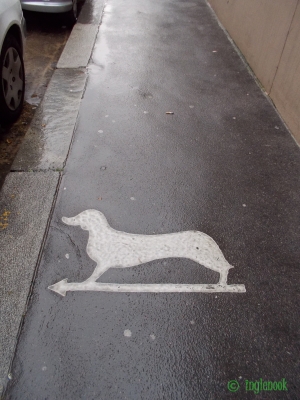 パリ 路上の犬のトイレマーク