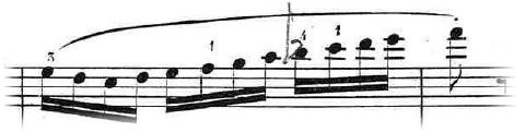 スラーによるフレーズの例 - ブルグミュラー「25の練習曲 Op.100 No.5 無邪気 - Innocence」より