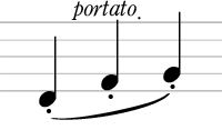 ポルタート(スラーの中にスタッカート)