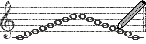 ト音記号における音階の上り下り
