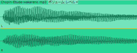 「別れの曲」冒頭の1音の波形データ