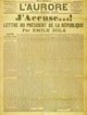 オーロール紙(Aurore) 「私は弾劾する!」(J’accuse !) Emile Zola