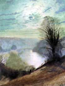 ¡ÚÉôʬ¡Û ¡ÖOn the Tees, Near Barnard Castle¡× (detail) by John Atkinson Grimshaw (1836-1893) ¡¡Leeds City Art Gallery, UK