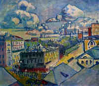 Moscow. Zubovskaya Square. 1916. Study.¡Ê¥â¥¹¥¯¥ï¡Ë The Tretyakov Gallery, Moscow¡Ê¥È¥ì¥Á¥ã¥³¥ÕÈþ½Ñ´Û½ê¢¡ËÈóÂоݳ¨²è¤«¤é´ö²¿³ØÅªÃê¾Ý¤Ø¤Î²áÅÏ´ü¤ÎºîÉÊ