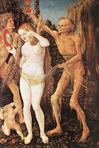 「Three Ages of the Woman and the Death」(1510)ハンス・バルドゥング・グリーン、 Hans Baldung Grien (1484-1545)Kunsthistorisches Museum(ウィーン美術史美術館)