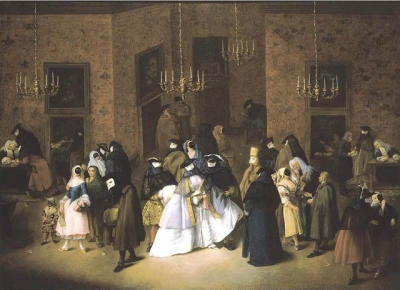 PIETRO LONGHI(?) THE RIDOTTO IN VENICE PROPERTY FROM A FRENCH NOBLE FAMILY ca.1750
