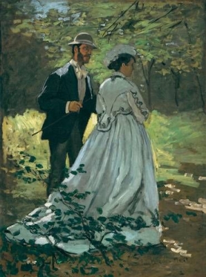 Claude Monet, Bazille and Camille (Study for Luncheon on the Grass), c. 1865. Oil on canvas, 93.5 x 69.5 cm. National Gallery of Art, Washington, DC. Ailsa Mellon Bruce Collection. Photo © Board of Trustees, National Gallery of Art, Washington