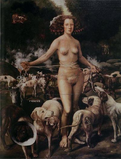 Self-Portrait as Infanta Maria Teresa With Big Hands 1996 Collection of Merle Hoffman