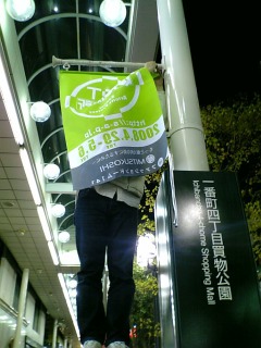 フラッグ取付中
