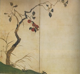 抱一_柿図屏風