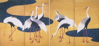 其一_群鶴図屏風