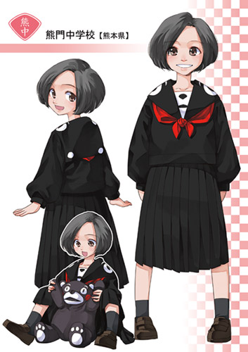 ゆるキャラ×学生服くまモン