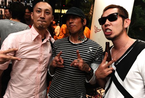 overdesigncreationの松井くん、Akilaくん、Shin5 a.k.a. DJ La-ni