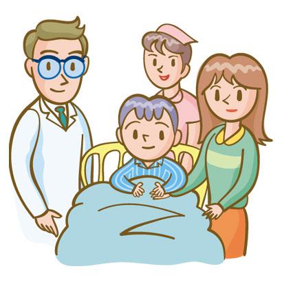 医療スタッフと少年