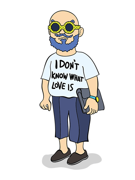 Tシャツおじさん、ハゲおやじ