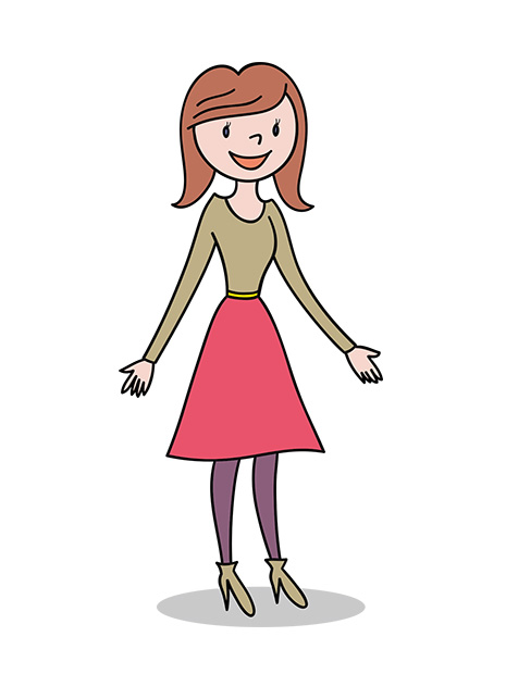 赤いスカートの女性1