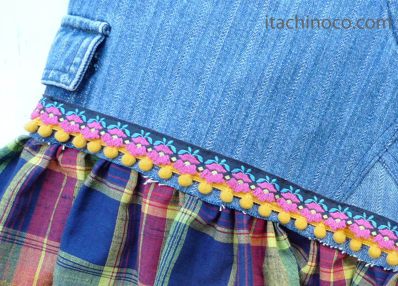 タータンチェックひらりリメイクスカート | itachinoco.~ハンドメイドの洋服・鞄・小物を企画・販売~