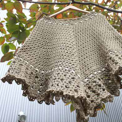 ポンチョ 手編み ハンドメイド