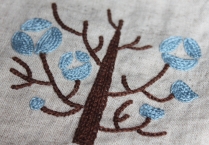チェーンステッチ 手刺繍 リネン