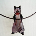 ガラスのペンダント・黒ねこ