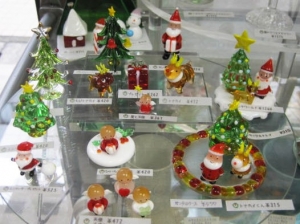 クリスマス・サンタやツリーのミニガラス