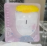 水吉郁子*顔のお皿