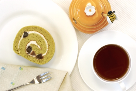 抹茶マロンロールお茶会