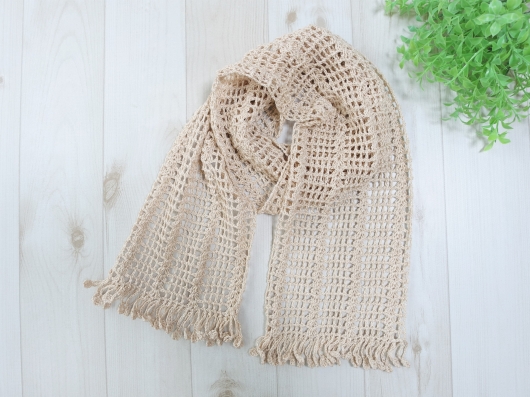ハンドメイド かぎ針編み ストール I tried crocheting a spring scarf using cotton yarn - YouTube