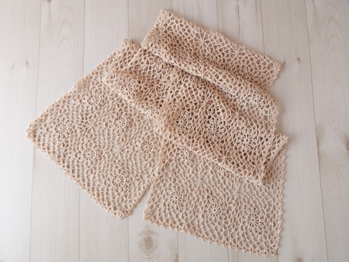 完成】モチーフつなぎのストール完成 | mimosaのあみもの日記