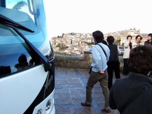 スペインマドリードマドリッドから世界遺産トレド(世界自然遺産)。Toledoトレド旧市街を見下ろす展望台