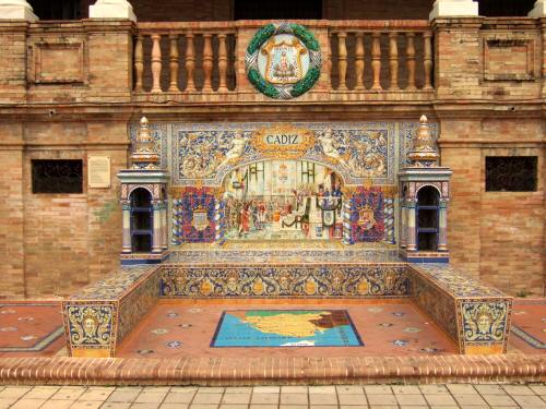 España(エスパーニャ)SPAINフラメンコの本場セビリヤへSEVILLAセビリアセビージャセビーリャスペイン広場Plaza de Espanaマリア・ルイサ公園