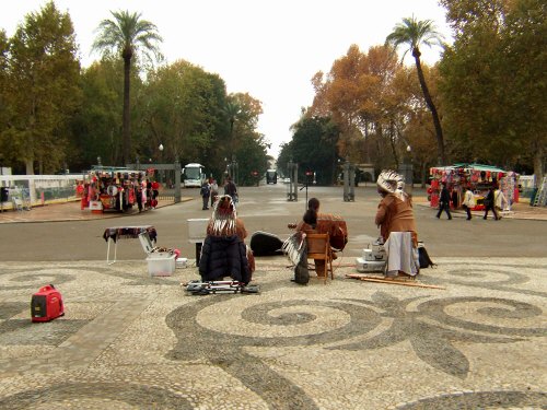 España(エスパーニャ)SPAINフラメンコの本場セビリヤへSEVILLAセビリアセビージャセビーリャスペイン広場Plaza de Espanaマリアルイサ公園大道芸路上ライブパフォーマンス