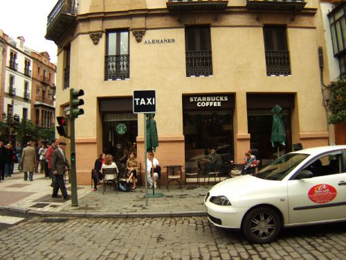 España(エスパーニャ)SPAINフラメンコの本場セビリヤへSEVILLAセビリアセビージャセビーリャ世界遺産世界文化遺産世界三大カテドラルの一つセビリア・カテドラルセビリア大聖堂AlemanesスタバスターバックスコーヒーSTARBUCKS COFFEE