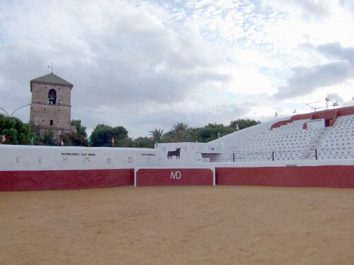 エスパーニャSPAINセビリヤSEVILLAセビリアセビージャセビーリャからコスタ・デル・ソル、ミハスへCOSTA DEL SOL Mijasミハス闘牛場PLAZA DE TOROS MIJAS小さい闘牛場四角い闘牛場