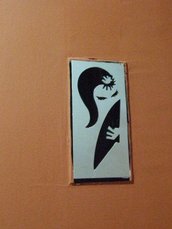 エスパーニャSPAINアンダルシア地方グラナダGRANADA Andaluciaホテル「アリサレス デル ヘネラリーフェ」HOTEL ALIXARES女子用トイレの表示女性用