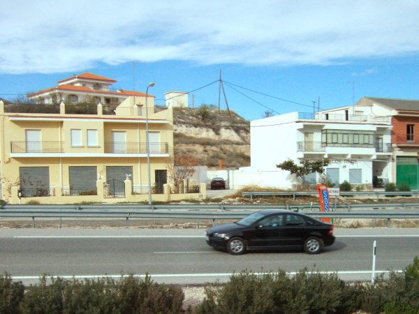 エスパーニャSPAINアンダルシア地方高速道路A92号線沿いに見えた風景景色緊急連絡用電話ボックス