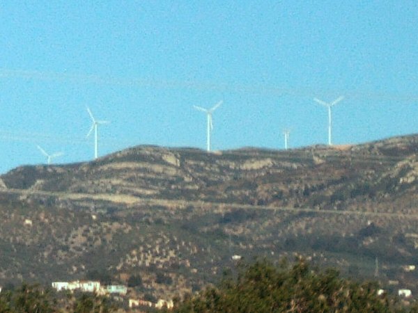 エスパーニャSPAINバレンシア地方バレンシア州都ホテルホリデイインバレンシア高速道路E15風力発電機風力発電のタワー