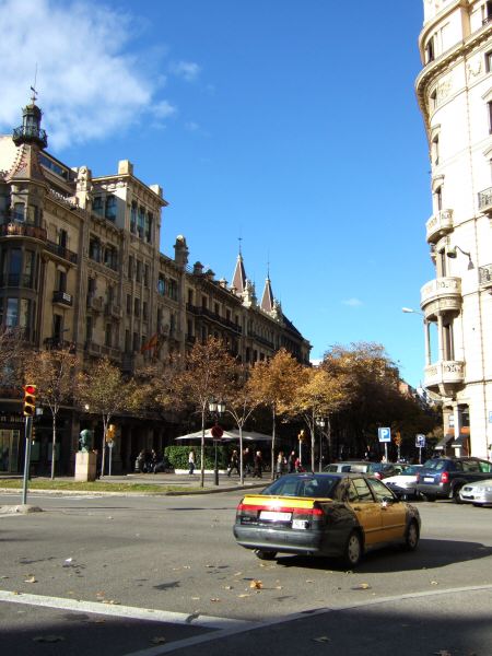 エスパーニャSPAINカタルーニャ地方・バルセロナ市街地Gran Via del les Corts Catalanes