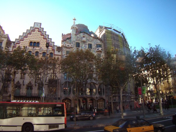 エスパーニャSPAINカタルーニャ地方・バルセロナ市街地の風景Casa Amatller,Casa Batllo