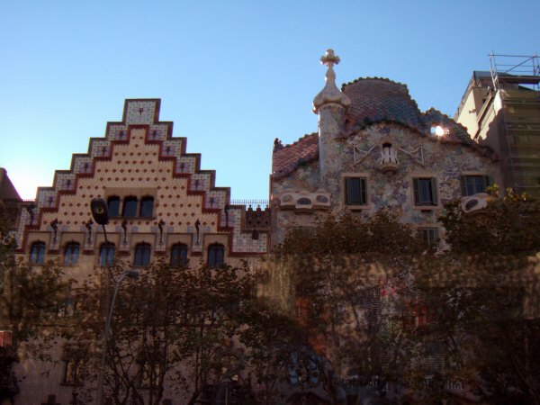 エスパーニャSPAINカタルーニャ地方・バルセロナ市街地の風景カサ・パトリョCasa Amatller,Casa Batllo