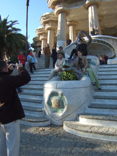 エスパーニャSPAINカタルーニャ地方・バルセロナ市街地の風景世界遺産世界文化遺産Parc Guell グエル公園
