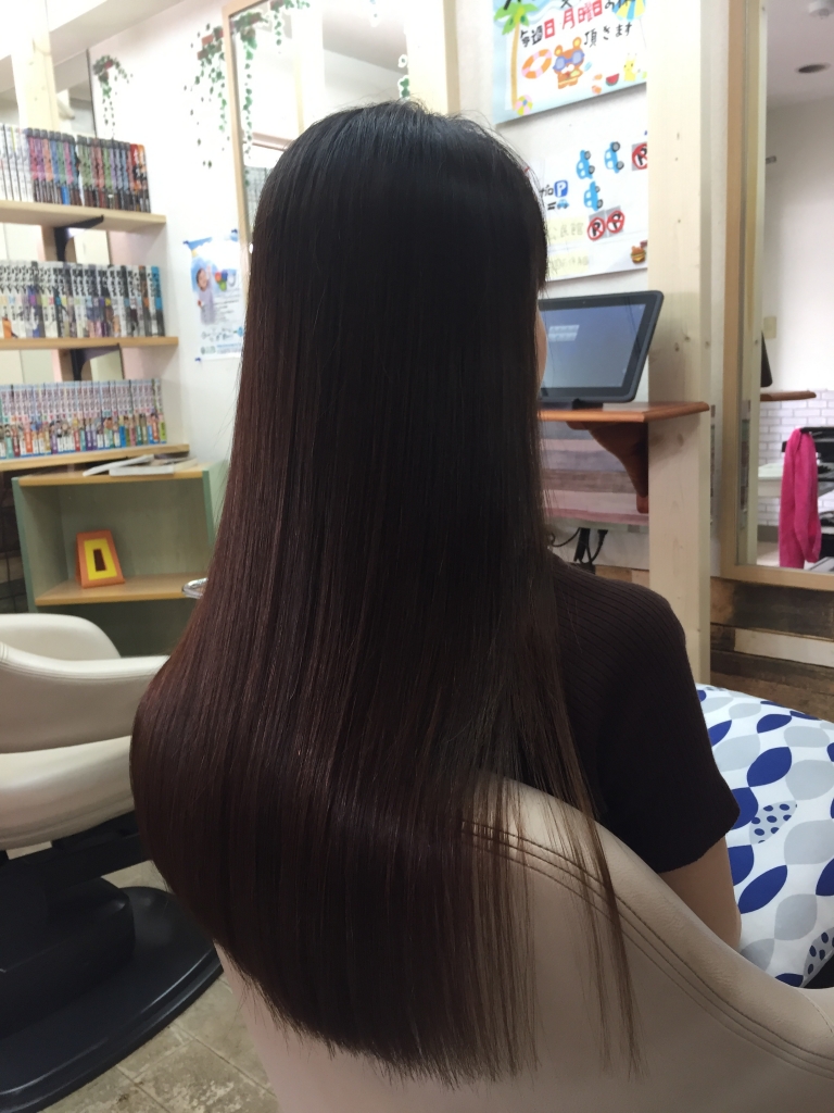 痛まないストレートパーマ　西大寺　真っ直ぐになり過ぎないストレートパーマ　高の原　美容室　学園前