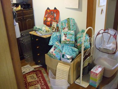 玄関=うさぎグッズ置場