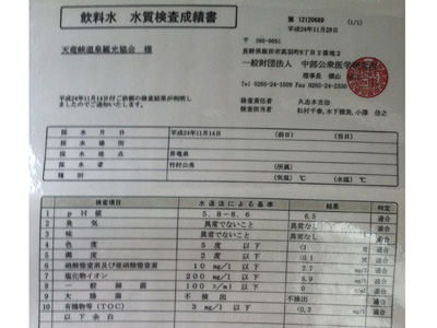 水質検査表
