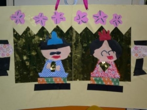 ☆長男の作った『ひな人形』☆