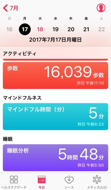 nalblog.com なんとかなる。なんとかする。2017年7月17日(月)海の日 健康記録 2017年7月17日(月)海の日 晴れ・曇り 歩数:16,039歩 歩いた距離:10.1km 睡眠時間:5時間48分 マインドフル時間:5分 前日は日付が変わる頃に就寝、睡眠時間はいつもより少なめです。この日は広島で開かれているケベック映画祭最終日。広島中央図書館に併設されている映像文化ライブラリーへ映画を観に行きました。カナダのケベック州出身の監督作品5作品が5日間に渡って上映され、そのうち2作品がずっと観たいなぁと思っていたグザヴィエ・ドランの作品でした。2014年発表の「Mommy」を観た時もですが、色やカメラワークなどの表現方法がとても印象的で、「そのまま」な感じがいいなぁと感じました。 この日は夕方から撮影の予定だったので、映画鑑賞後、図書館の食堂でカツ丼を食べて図書館で本を借り、それから街を散策することにしました。とりあえず広島城〜広島駅を歩いてみました。縮景園から見える川沿いを歩いてみようと道を探しましたが、反対側しか歩けないようで、断念。橋を渡って広島駅の南口の川沿いを少し歩きました。お昼を回って一番暑い時間だったので、くじけそうになりましたが、途中コンビニに寄ったり木陰で休んだりして暑さをしのぎました。蔦屋家電の入り口から噴き出してくる乾いた冷気にも2度救われました。街の暑さは鉄板の上を歩いているようにグツグツと体内に熱が溜まっていくような暑さで、自然の暑さとはまた違うなーとお上りさんは思うのでした。 広島駅からバスに乗って横川まで移動。コンビニであんぱん・クッキー・豆乳を購入してそのまま河原に直行しました。日が落ち始めるまでまだ2時間ほどあったので、風の通る橋の下で休憩をとりました。川辺で涼む人、バーベキューをする家族連れ、芝生でフリスビーを楽しむ学生、ランニングをする人たち。河原でもそれぞれの時間が流れていました。 この日はビデオ中心に撮影しました。DSLRの動画機能を使っての撮影です。まだ全然練習段階なのですが、作品も出し始めたので数をこなして技を磨いて行きたいと思います。 というわけで、10km近くをバックパックを背負って歩き肌もすっかり小麦色。お出かけ用の革靴を履いての歩きでしかも靴下が薄かったため大きなマメができましたが、新しいものを見て感情を揺さぶられ、刺激的で充実した一日でした。