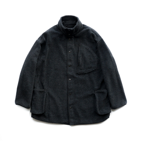 styling」 - Porter Classic - CASHMERE PILE HIGH NECK SHIRT JACKET 