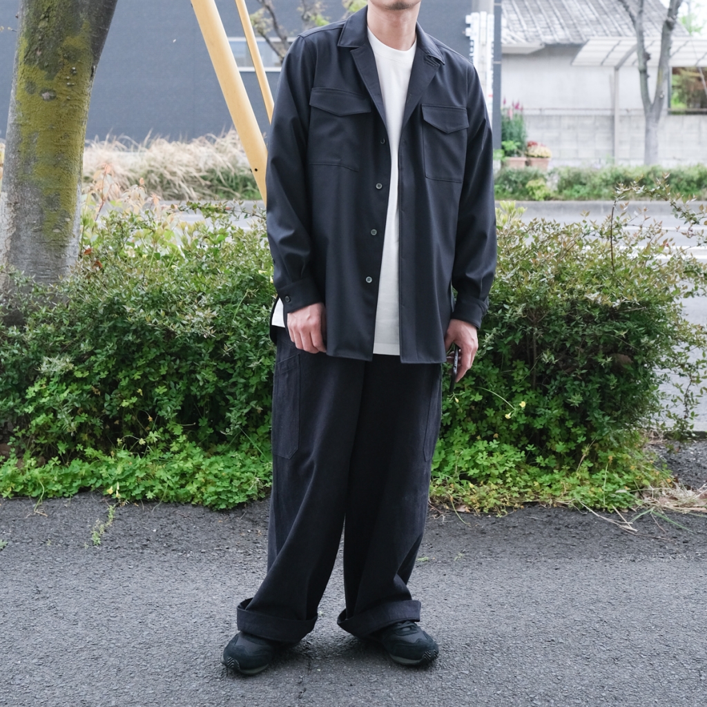 山内 綾織り限界密度ノーミュールシングウール・テーラードカラーシャツ 3