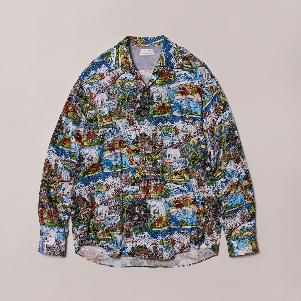 NICENESS KRIST / ブティハワイアンプリントシャツL/S NICENESS KRIST / ブティハワイアンプリントシャツL/S NICENESS