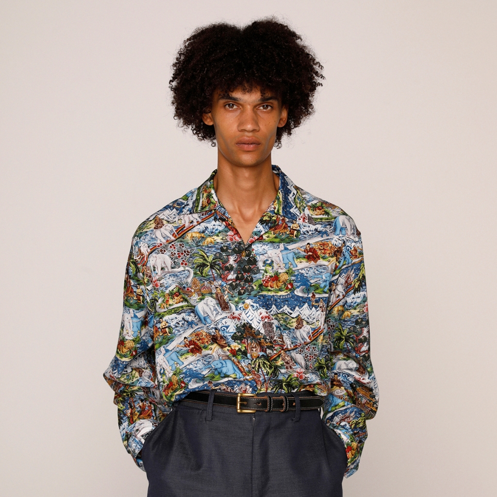 NICENESS KRIST / ブティハワイアンプリントシャツL/S